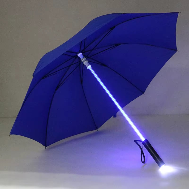 LED Illuminated Umbrella with Colorful Fiber Optic Lights and Touch Cloth for Creative Advertising