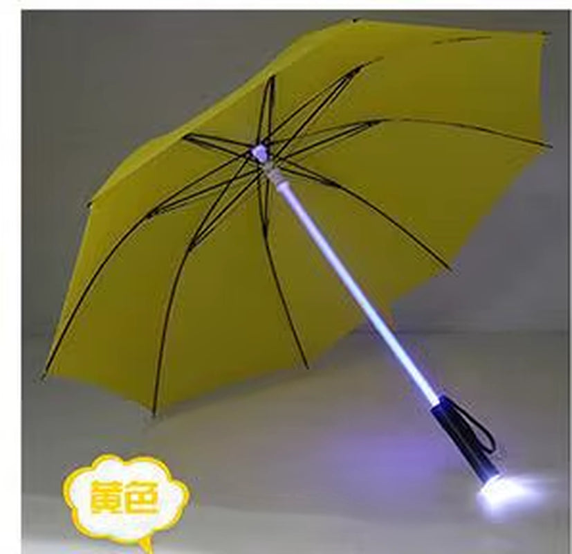LED Illuminated Umbrella with Colorful Fiber Optic Lights and Touch Cloth for Creative Advertising