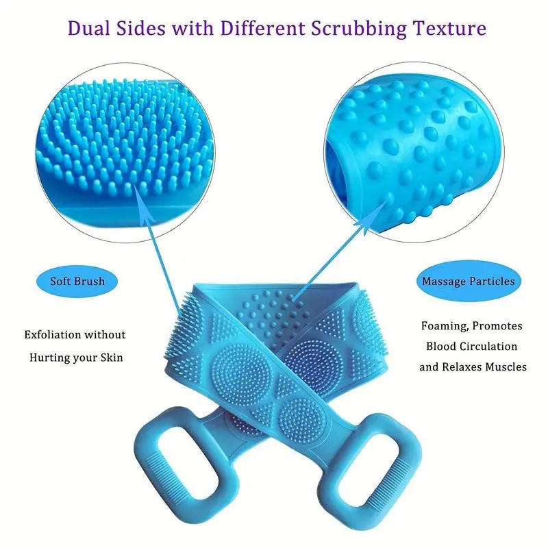 Revitalize Your Skin with Our Unisex Double-Sided Silicone Exfoliating Back Scrubber – The Ultimate Soft Deep-Cleaning Bath Accessory for All Skin Types