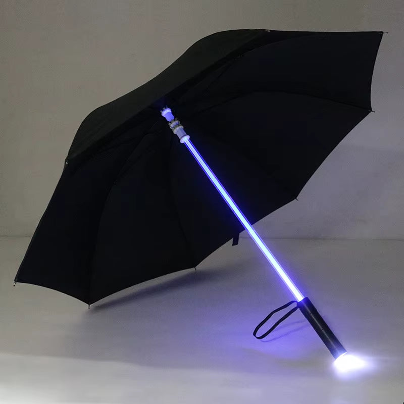 LED Illuminated Umbrella with Colorful Fiber Optic Lights and Touch Cloth for Creative Advertising